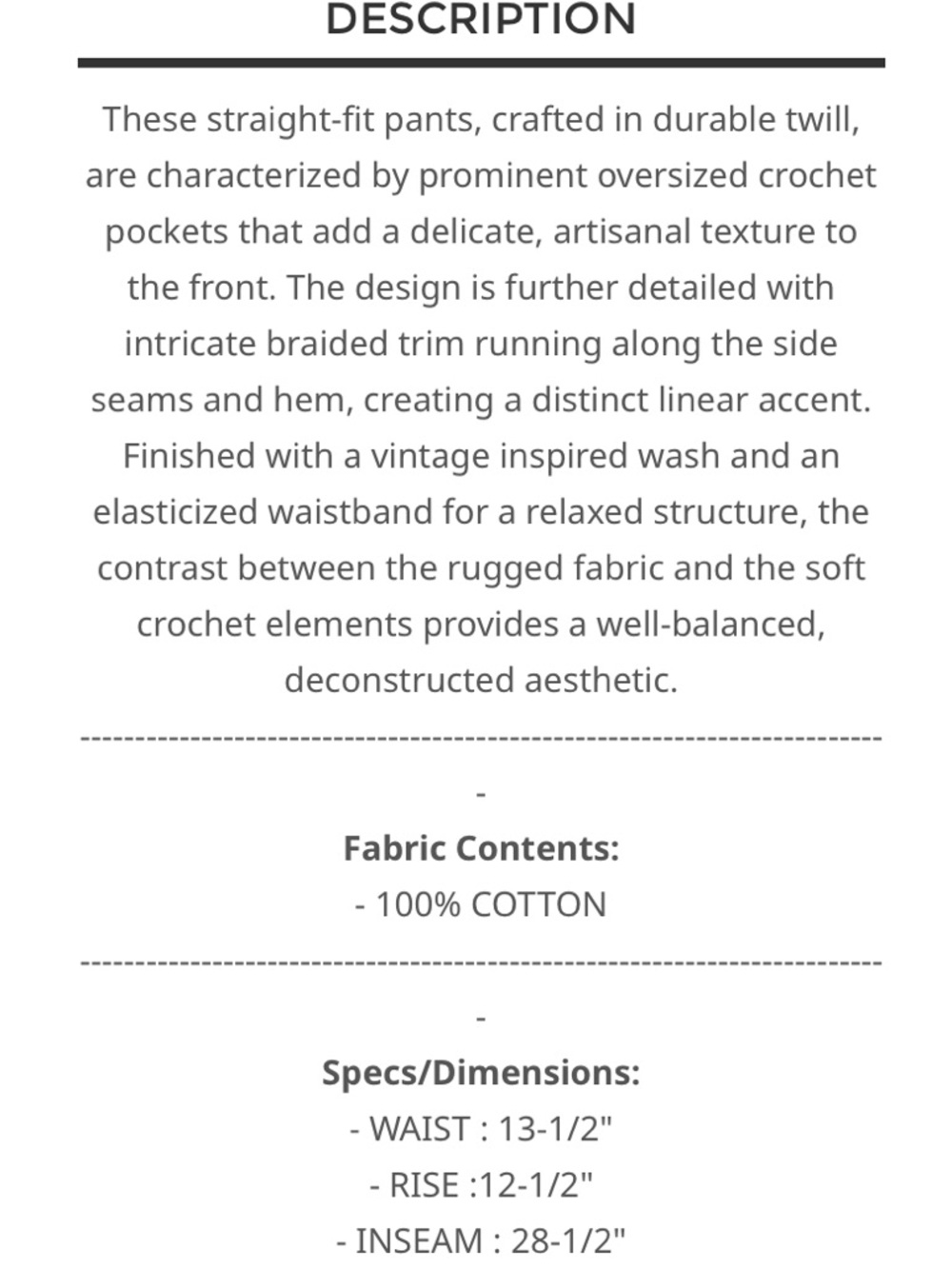 POL Crochet Pocket Pants NWOT - Picture 5 of 5